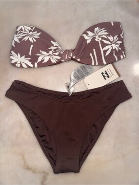 Billabong Rust Floral Bandeau Bikini Set